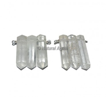 Crystal Quartz Pencil Wrap Pendants