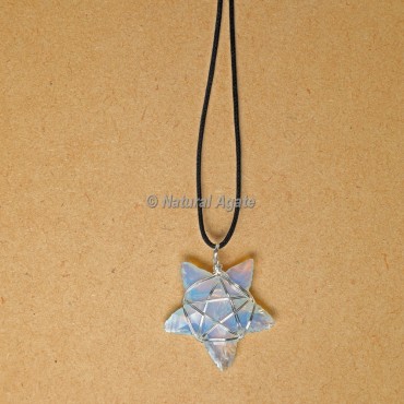 Wire Wrap Opalite Star Pendants