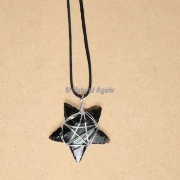 Wire Wrap Glass Star Pendants