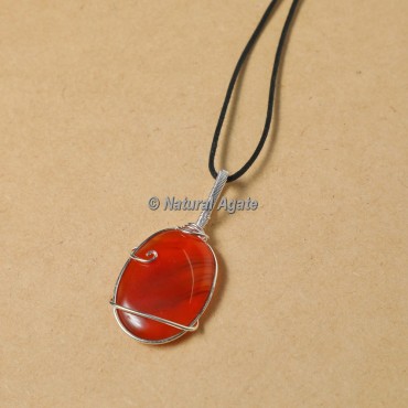 Red Carnelian Wire Wrap Pendants