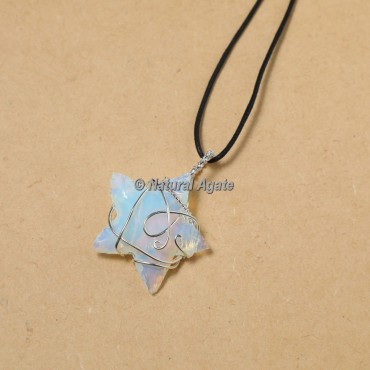 Opalite Wire Wrap Star Pendants