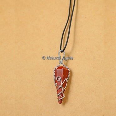 Red Jasper Wire Wrap Pendants