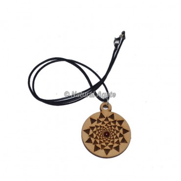 Engraved Triangle Symbol Wooden Pendants