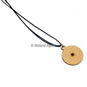 Engraved Round Design On Wooden Pendants