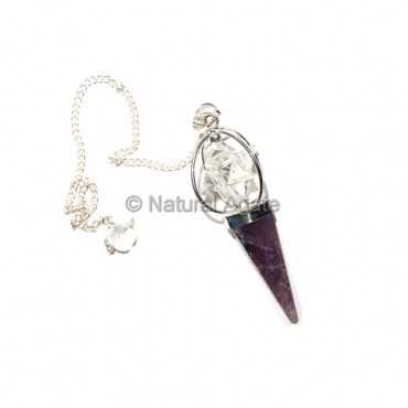 Amethyst Faceted Pendulums with Merkaba Star
