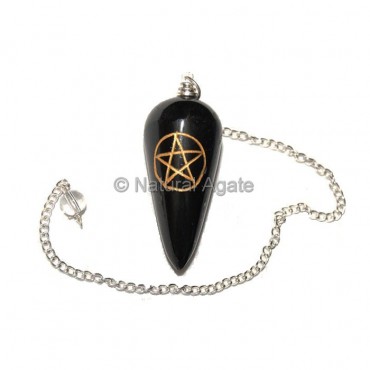 Black Drop Pentagram Pendulums