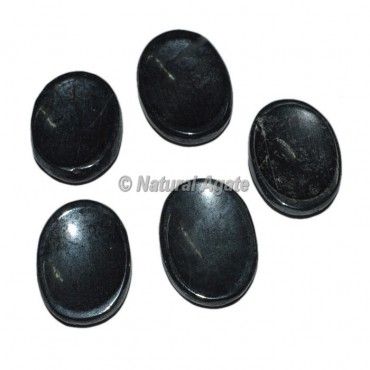 Black Tourmaline Worry Oval Stone