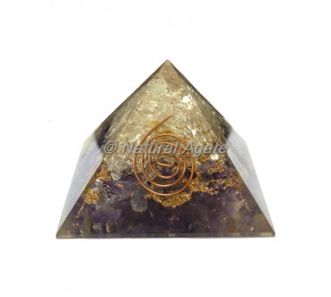 Crystal and Amethyst Orgone Pyramid